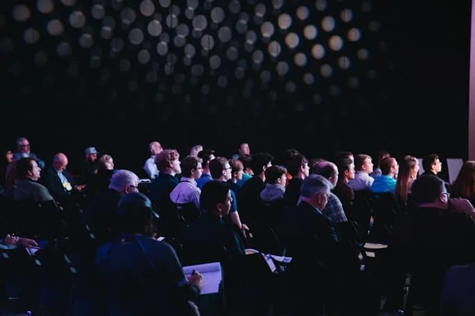 A full auditorium during a session
