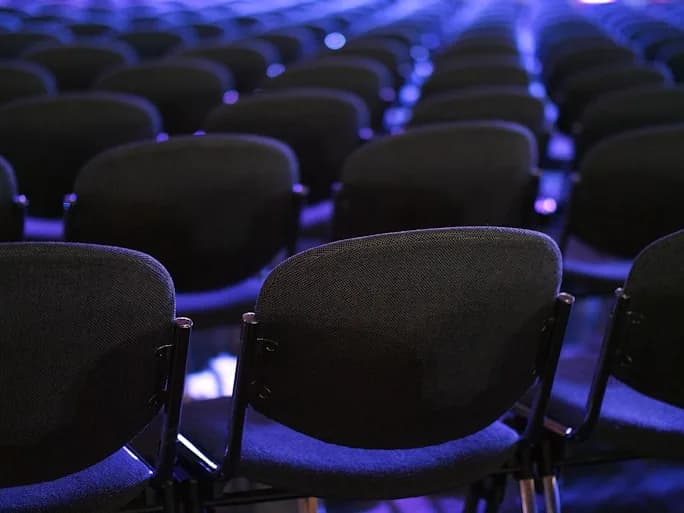 Rows of seating in the conference hall