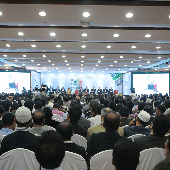 The exhibition hall in full flow